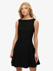 Superdry Black Scoop Back Mini Dress - Image 1 of 8