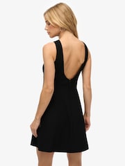 Superdry Black Scoop Back Mini Dress - Image 2 of 8