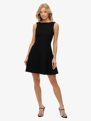 Superdry Black Scoop Back Mini Dress - Image 4 of 8