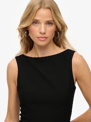 Superdry Black Scoop Back Mini Dress - Image 6 of 8