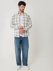 Threadbare Natural Check Cotton Long Sleeve Shirt - Image 5 of 5