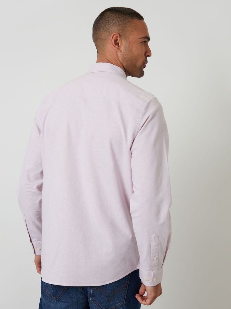 وردي - قميص أكسفورد بكم طويل من Threadbare - Image 2 of 4