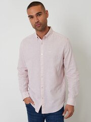Threadbare Pink Linen Blend Long Sleeve Shirt - Image 1 of 4
