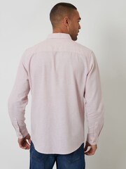 Threadbare Pink Linen Blend Long Sleeve Shirt - Image 2 of 4