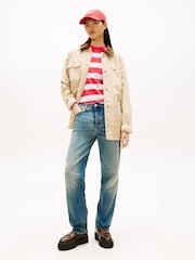 Tommy Jeans Distressed Mid Rise Slim Straight Leg Jeans - Imaginea 2 din 5