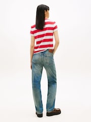 Tommy Jeans Distressed Mid Rise Slim Straight Leg Jeans - Imaginea 3 din 5