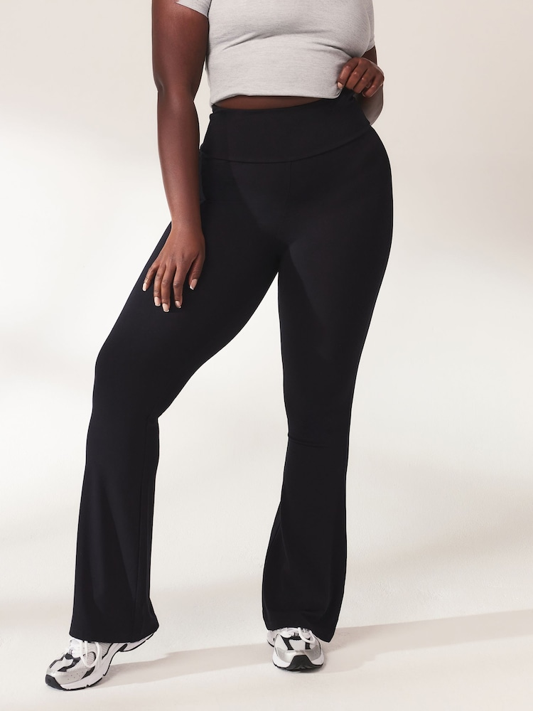 LOVALL Black Lightweight Flare High Waisted Leggings - Image 1 of 5
