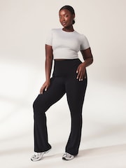 LOVALL Black Lightweight Flare High Waisted Leggings - Image 3 of 5