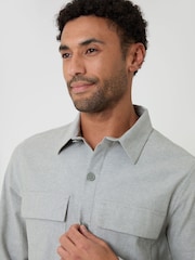 Threadbare Green Linen Blend Lightweight Shacket - Image 4 of 5