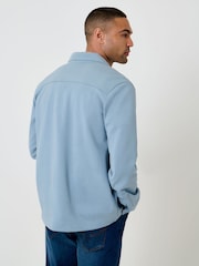 Threadbare Blue Pique Popper Fastening Shacket - Image 2 of 5