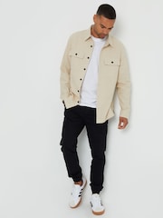 Threadbare Natural Linen Blend Lightweight Shacket - Image 3 of 4