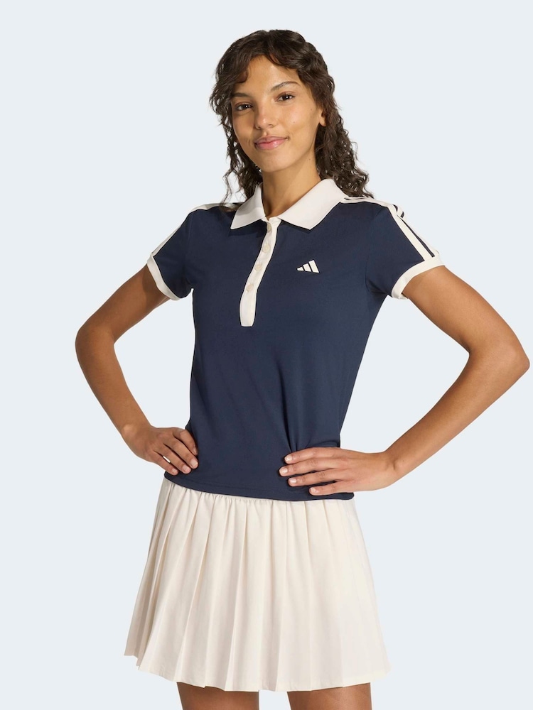 adidas Blue Heritage Tennis Polo Shirt - Image 1 of 6