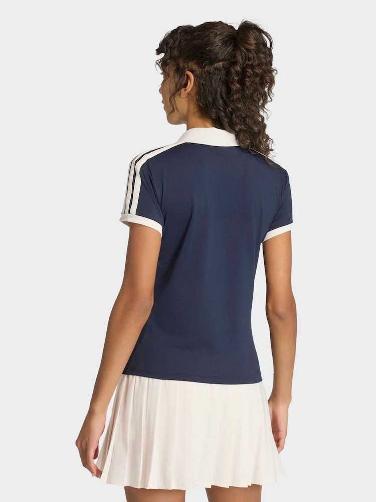 adidas Blue Heritage Tennis Polo Shirt - Image 2 of 6
