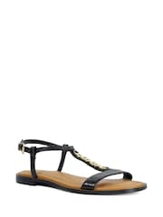 Dune London Black Lollipops T-Bar Flat Sandals - Image 1 of 7
