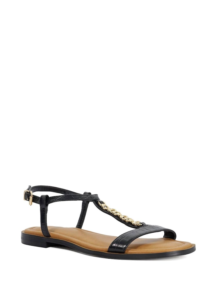 Dune London Black Lollipops T-Bar Flat Sandals - Image 1 of 7