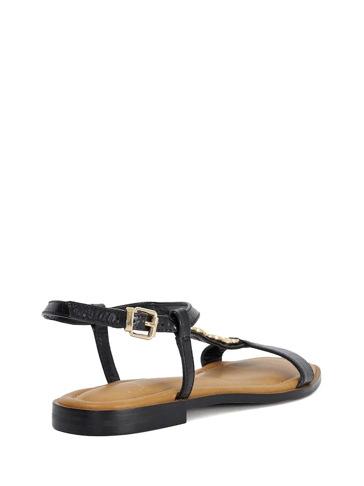 Dune London Black Lollipops T-Bar Flat Sandals - Image 2 of 7