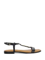 Dune London Black Lollipops T-Bar Flat Sandals - Image 4 of 7