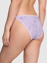 Victoria's Secret PINK Lavender Purple Leopard Bikini Lace Trim Rib Knickers - Image 2 of 2