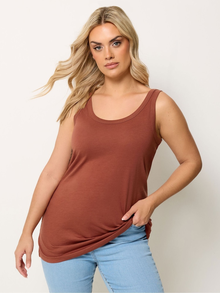 Yours Curve Brown Core Basic Vests 3 Pack - Image 2 of 9