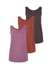 Yours Curve Brown Core Basic Vests 3 Pack - Image 6 of 9