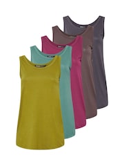 Yours Curve Green Core Basic Vest 5 Pack - Image 6 of 11