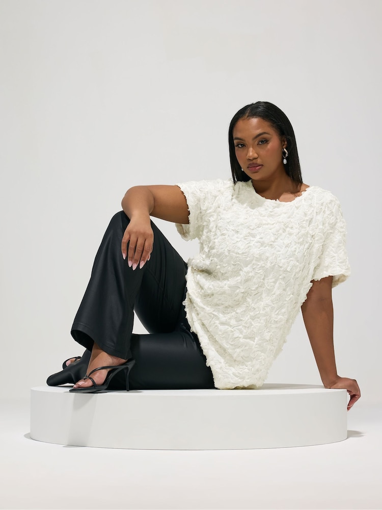 Yours Curve White London 3D Abstract Blouse - Image 1 of 5