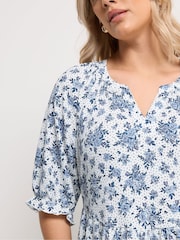 Yours Curve White Notch Neck Tiered Dress - Image 4 of 5