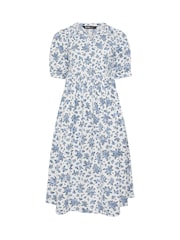 Yours Curve White Notch Neck Tiered Dress - Image 5 of 5