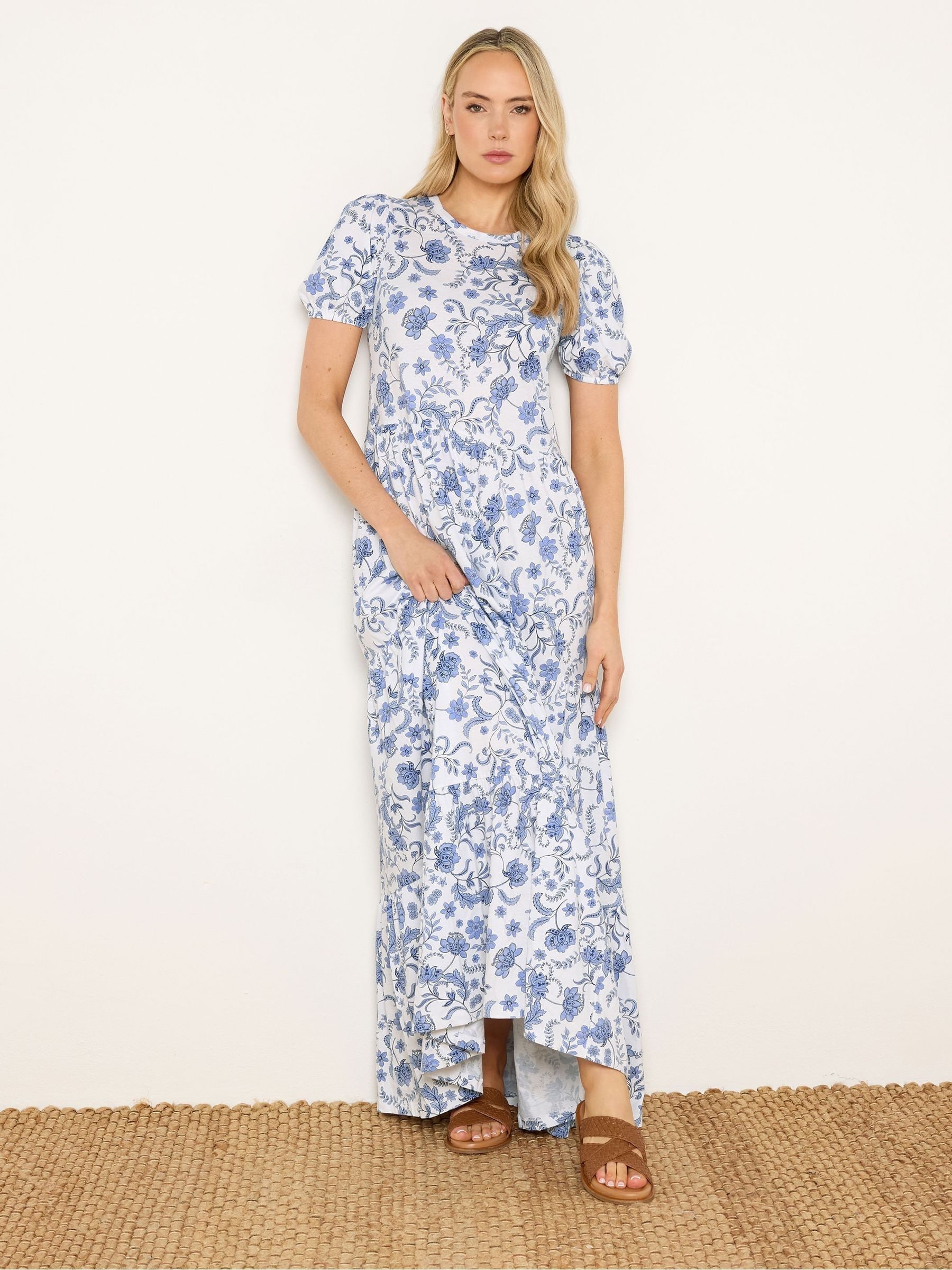 Long Tall Sally Women's White Tall Floral Tiered Maxi Dress In | : Size 16 - Image 3