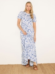 Long Tall Sally Blue Floral Tiered Maxi Dress - Image 1 of 5
