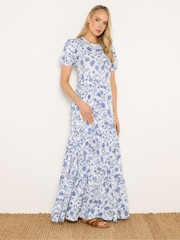 Long Tall Sally Blue Floral Tiered Maxi Dress - Image 2 of 5