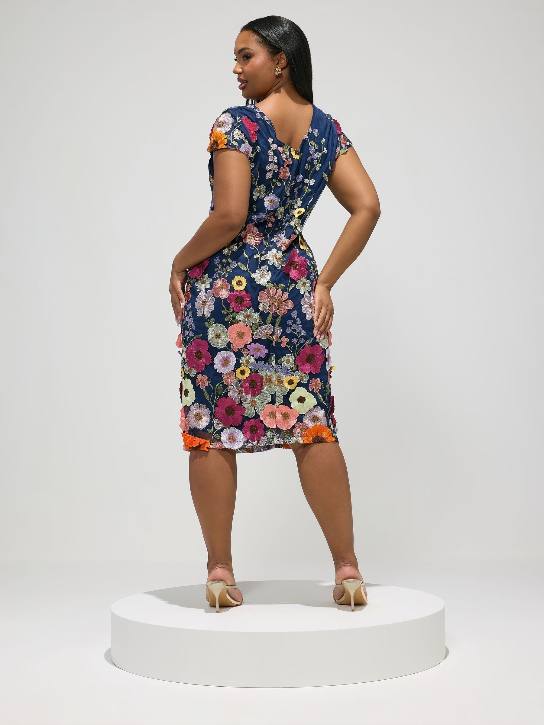 Buy Yours Curve Navy London 3D Floral Shift Dress from Next USA
