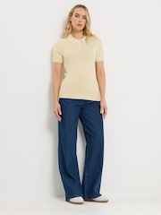 Long Yellow Fine Guage Polo Top Jumper - Image 2 of 6