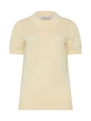 Long Yellow Fine Guage Polo Top Jumper - Image 6 of 6