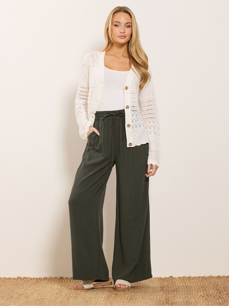 M&Co Brown Acid Wash Wide Leg Trousers - Image 2 of 6