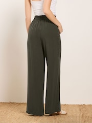 M&Co Brown Acid Wash Wide Leg Trousers - Image 3 of 6