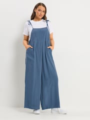 Yours Curve Wide Leg Dungarees - תמונה 2 מתוך 5