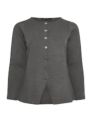 Yours Curve Grey Limited Long Sleeve Button Cardigan - Image 5 of 6