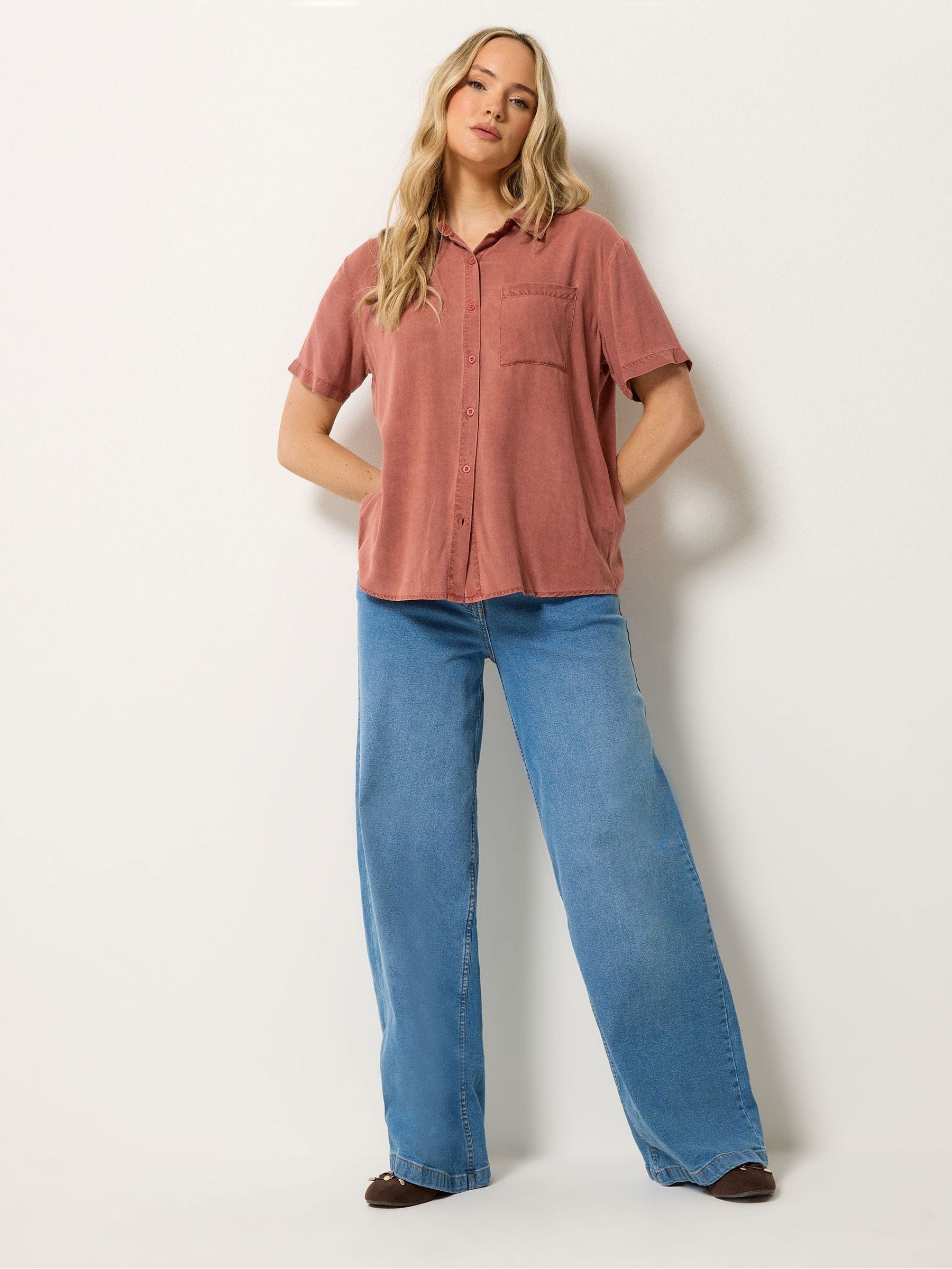 Buy Long Tall Sally Orange Acid Wash Pocket Shirt from Next USA