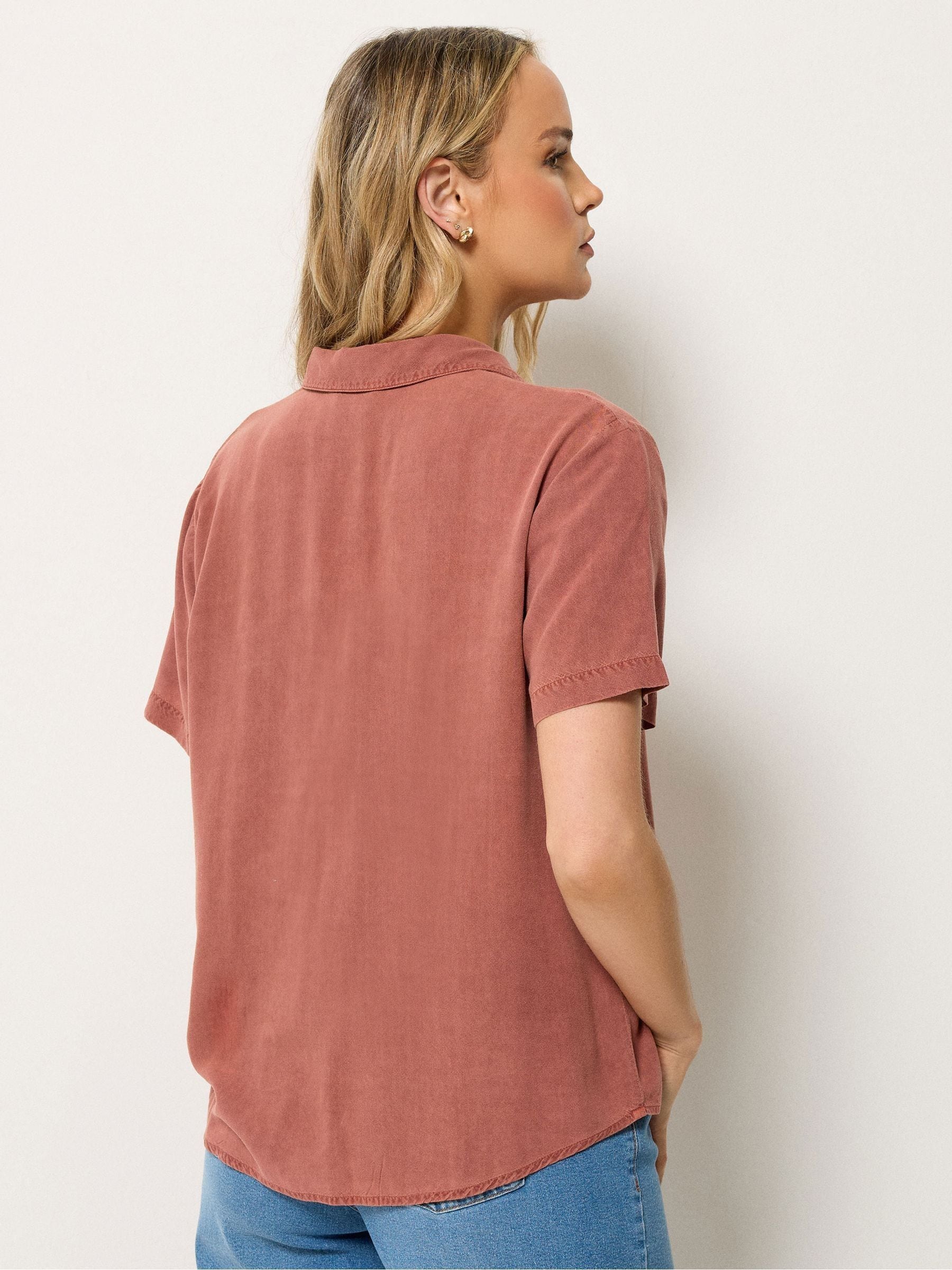 Buy Long Tall Sally Orange Acid Wash Pocket Shirt from Next USA