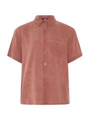 Long Tall Sally Orange Acid Wash Pocket Shirt - Image 5 of 5