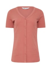 Long Pink Button Through T-Shirt - Image 2 of 2