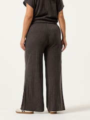 Yours Curve Brown Knitted Wide Leg Trousers - Image 3 of 5