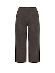 Yours Curve Brown Knitted Wide Leg Trousers - Image 5 of 5