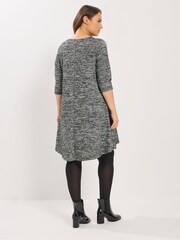 Yours Curve Grey Soft Touch Drape Pocket Dress - Image 3 of 5