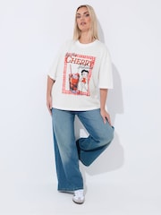 Yours Curve White Limited Betty Boop Cherry T-Shirt - Image 2 of 5