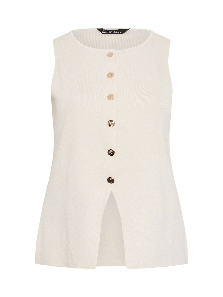 Yours Curve Natural Limited Knitted Waistcoat - Image 5 of 5 Yours Curve Natural Limited Knitted Waistcoat - Image 5 of 5