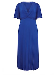 Plavo - Yours Curve London Pleated Knot Angel Sleeve Maxi Dress - Slika 5 od 5