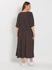 Yours Curve Brown Raglan Prairie Dress - Image 2 of 5