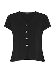 Yours Curve Limited Double Button Knitted Top - Imaginea 4 din 5